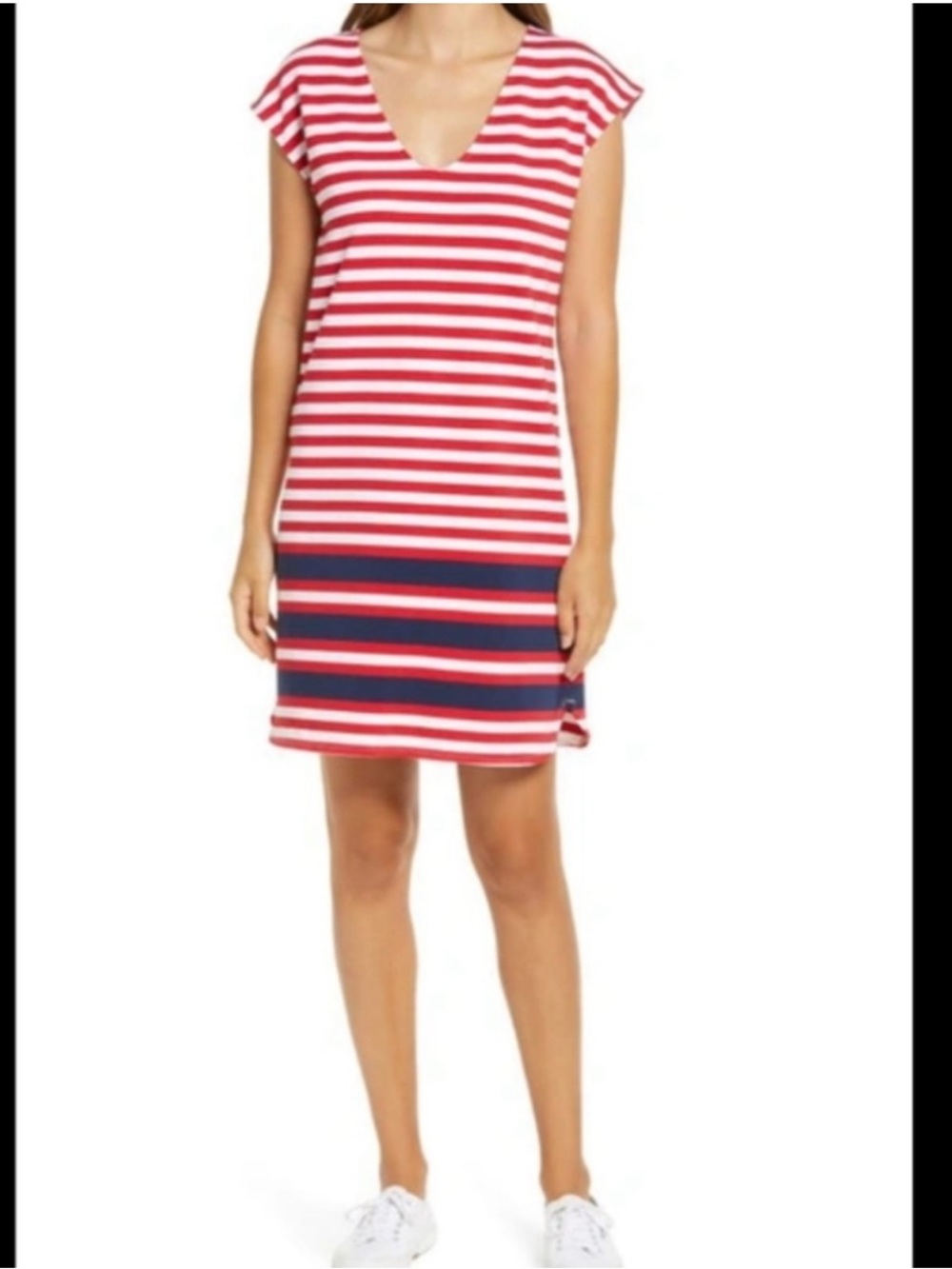 Vineyard Vines UPF Americana Striped Dress - Lighthouse Red Size Small